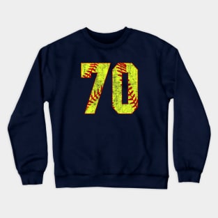 Fastpitch Softball Number 70 #70 Softball Shirt Jersey Uniform Favorite Player Biggest Fan Crewneck Sweatshirt